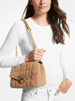 Michael Kors SOHO LARGE QUILTED SUEDE SHOULDER BAG -Fashion Comprehensive 30F2G1SL3S 1027 4