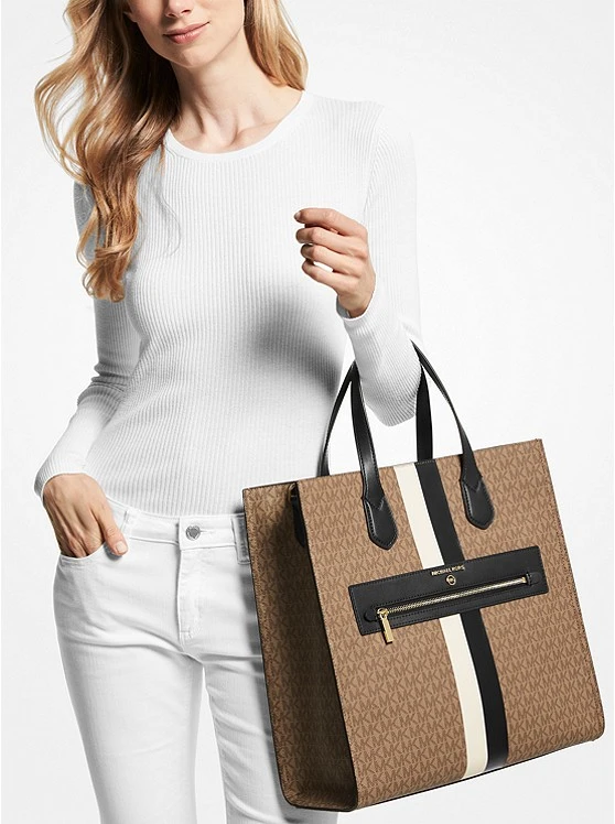 Michael Kors KEMPNER LARGE LOGO STRIPE TOTE BAG 5 Michael Kors KEMPNER LARGE LOGO STRIPE TOTE BAG - Image 3