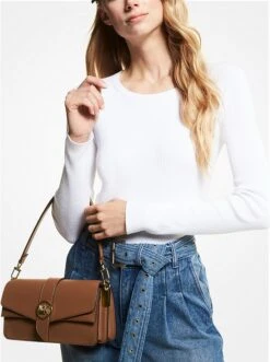 Michael Kors GREENWICH MEDIUM SAFFIANO LEATHER SHOULDER BAG -Fashion Comprehensive 30H1GGRL2L 0230 4