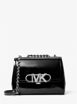 Michael Kors PARKER MEDIUM CRINKLED PATENT LEATHER SHOULDER BAG