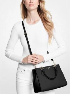 Michael Kors MARILYN MEDIUM SAFFIANO LEATHER SATCHEL -Fashion Comprehensive 30S2G6AS2L 0001 4