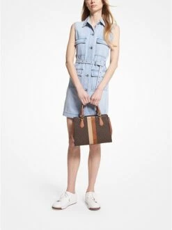 Michael Kors MARILYN MEDIUM LOGO STRIPE SATCHEL 7 Michael Kors MARILYN MEDIUM LOGO STRIPE SATCHEL -Fashion Comprehensive 30S2G6AS2U 0227 4