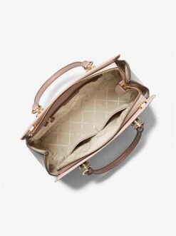 Michael Kors MARILYN LARGE COLOR-BLOCK SAFFIANO LEATHER SATCHEL -Fashion Comprehensive 30S3G6AS3L 2096 2