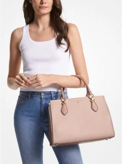 Michael Kors MARILYN LARGE COLOR-BLOCK SAFFIANO LEATHER SATCHEL -Fashion Comprehensive 30S3G6AS3L 2096 4