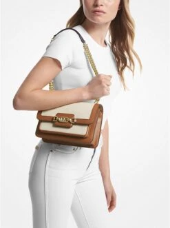 Michael Kors HEATHER LARGE CANVAS AND FAUX LEATHER SHOULDER BAG -Fashion Comprehensive 30S3G7HL3C 1251 4