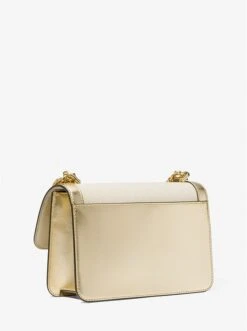 Michael Kors HEATHER LARGE CANVAS AND METALLIC FAUX LEATHER SHOULDER BAG -Fashion Comprehensive 30S3G7HL7C 0388 3
