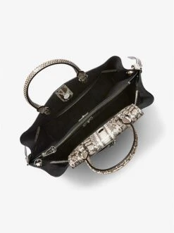 Michael Kors HAMILTON LEGACY LARGE SNAKESKIN BELTED SATCHEL -Fashion Comprehensive 30S3S9HS3L 0121 2