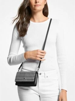 Michael Kors JET SET SMALL HOUNDSTOOTH PRINTED CALF HAIR SMARTPHONE CROSSBODY BAG -Fashion Comprehensive 32F1ST9C5L 0018 4