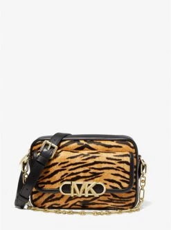 Michael Kors PARKER MEDIUM TIGER PRINT CALF HAIR CROSSBODY BAG