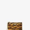 Michael Kors PARKER SMALL TIGER PRINT CALF HAIR ZIP CARD CASE -Fashion Comprehensive 32F2G7PD1H 0771 1