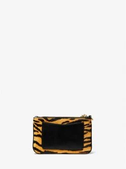 Michael Kors PARKER SMALL TIGER PRINT CALF HAIR ZIP CARD CASE -Fashion Comprehensive 32F2G7PD1H 0771 3