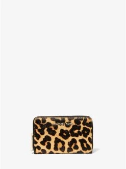 Michael Kors SMALL LEOPARD-PRINT CALF HAIR WALLET