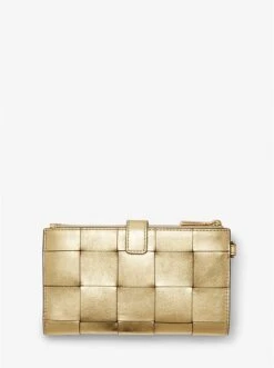 Michael Kors ADELE METALLIC WOVEN LEATHER SMARTPHONE WALLET -Fashion Comprehensive 32S3GJ6W4M 0705 3
