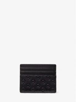 Michael Kors HUDSON LOGO EMBOSSED LEATHER TALL CARD CASE