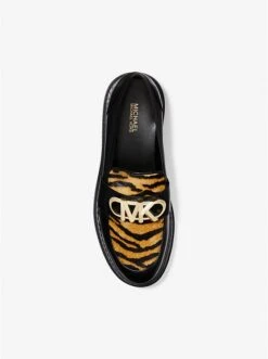Michael Kors PARKER TIGER PRINT CALF HAIR AND LEATHER LOAFER -Fashion Comprehensive 40F2PKFP1H 0771 5