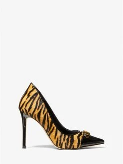 Michael Kors PARKER TIGER PRINT CALF HAIR AND LEATHER PUMP -Fashion Comprehensive 40F2PKHP1H 0771 2