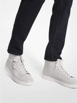 Michael Kors KEATING PEBBLED LEATHER HIGH-TOP SNEAKER -Fashion Comprehensive 42F2KEFP5L 1833 6