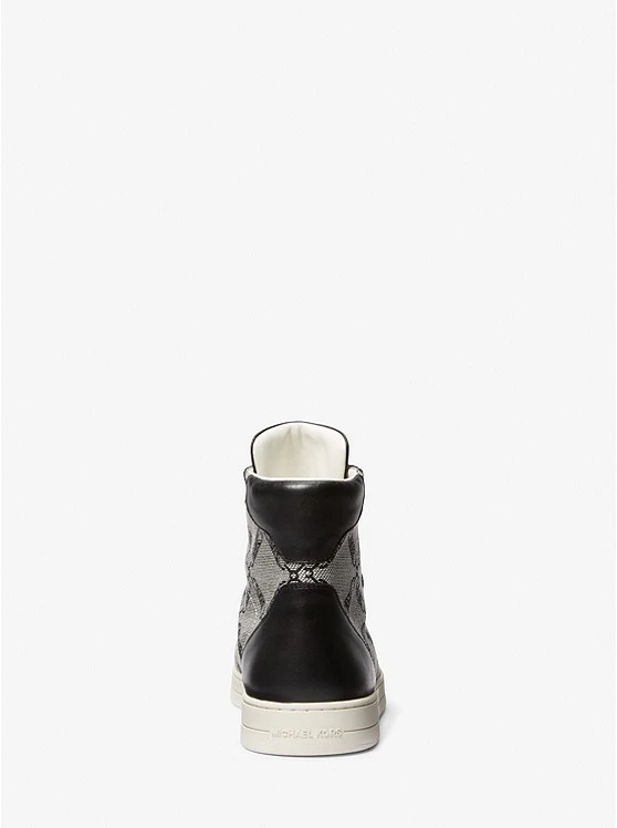 Michael Kors KEATING EMPIRE LOGO JACQUARD AND LEATHER HIGH-TOP SNEAKERS 5 Michael Kors KEATING EMPIRE LOGO JACQUARD AND LEATHER HIGH-TOP SNEAKERS - Image 3