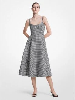 Michael Kors GINGHAM DOUBLE FACE WOOL DRESS