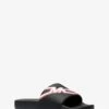 Michael Kors DAWSON LOGO EMBOSSED LEATHER SLIDES 1 Michael Kors DAWSON LOGO EMBOSSED LEATHER SLIDES -Fashion Comprehensive 44S3JAFA1L 0001 1