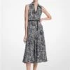 Michael Kors OCELOT SILK CREPE DE CHINE SLEEVELESS SHIRTDRESS