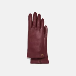 Coach SCULPTED SIGNATURE LEATHER TECH GLOVES