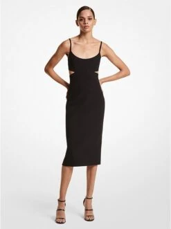 Michael Kors STRETCH WOOL CREPE CUTOUT SHEATH DRESS