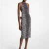 Michael Kors LEOPARD PRINT STRETCH CADY RACERBACK SHEATH DRESS -Fashion Comprehensive BD390F0127 0012 1
