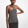 Michael Kors METALLIC STRETCH VISCOSE ASYMMETRIC TANK TOP -Fashion Comprehensive BK446Y0021 0041 1