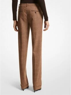 Michael Kors CAROLYN GLEN PLAID STRETCH FLANNEL TROUSERS -Fashion Comprehensive BP530F0109 0247 2