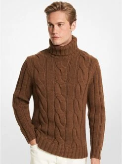 Michael Kors CABLE MERINO WOOL TURTLENECK SWEATER