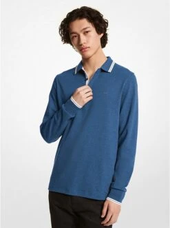 Michael Kors GREENWICH COTTON POLO LONG-SLEEVE SHIRT