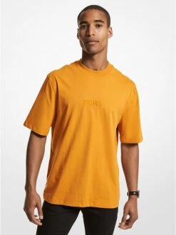 Michael Kors EMBROIDERED LOGO COTTON T-SHIRT