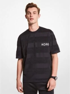 Michael Kors STRIPED LOGO TERRY T-SHIRT