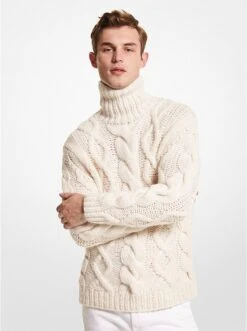 Michael Kors CABLE ALPACA BLEND TURTLENECK SWEATER