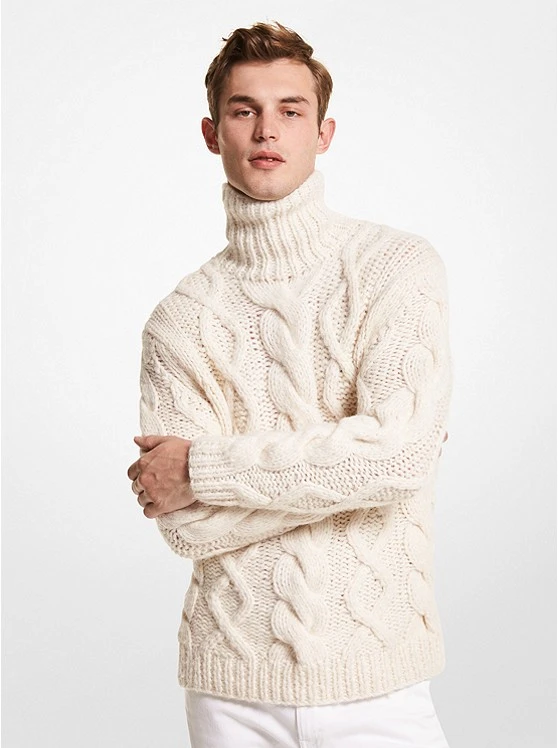 Michael Kors CABLE ALPACA BLEND TURTLENECK SWEATER 3 Michael Kors CABLE ALPACA BLEND TURTLENECK SWEATER