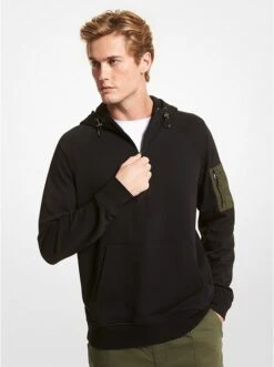 Michael Kors COTTON BLEND HALF-ZIP HOODIE