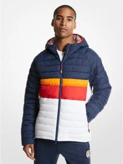 Michael Kors MK X ELLESSE BRECKENRIDGE COLOR-BLOCKED QUILTED NYLON PUFFER JACKET