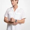 Michael Kors LINEN SHORT-SLEEVE SHIRT -Fashion Comprehensive CS240184YT 0100 1
