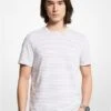 Michael Kors STRIPED TEXTURED COTTON T-SHIRT -Fashion Comprehensive CS250Q46CZ 0030 1