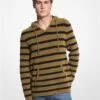 Michael Kors STRIPED TEXTURED STRETCH COTTON HOODIE -Fashion Comprehensive CS2603N320 2490 1