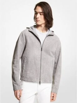 Michael Kors ACID WASH BONDED SUEDE JACKET