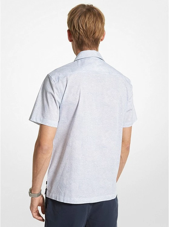 Michael Kors PRINTED STRETCH COTTON SHORT-SLEEVE SHIRT 4 Michael Kors PRINTED STRETCH COTTON SHORT-SLEEVE SHIRT - Image 2