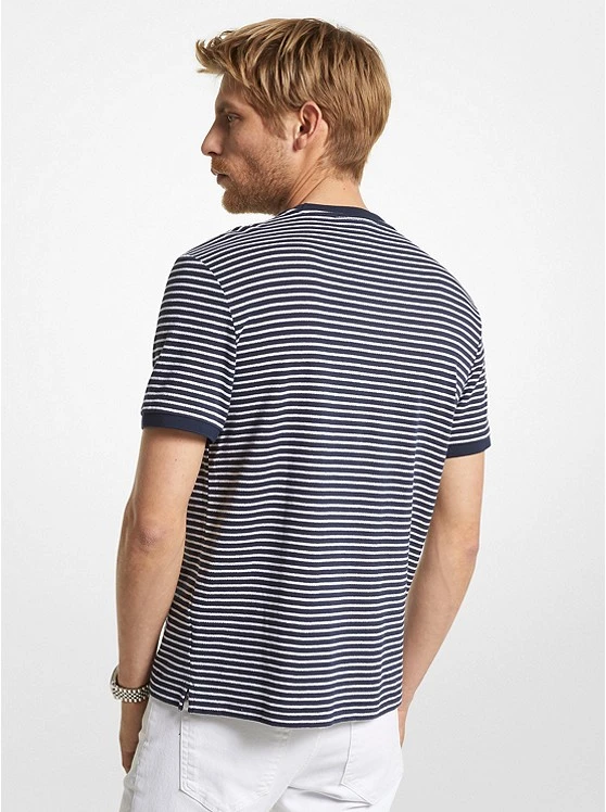 Michael Kors STRIPED COTTON AND SILK BLEND T-SHIRT 4 Michael Kors STRIPED COTTON AND SILK BLEND T-SHIRT - Image 2