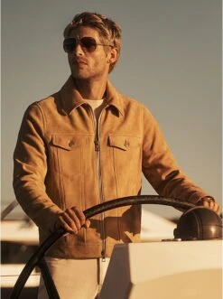 Michael Kors SUEDE ZIP-UP TRUCKER JACKET -Fashion Comprehensive CS3800W4R4 0250 8