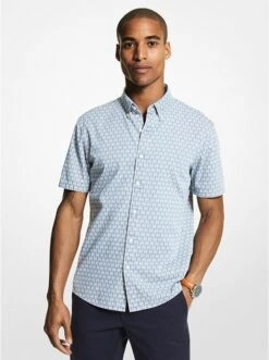 Michael Kors SLIM-FIT LOGO STRETCH COTTON SHIRT