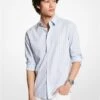 Michael Kors SLIM-FIT STRETCH COTTON STRIPE SHIRT