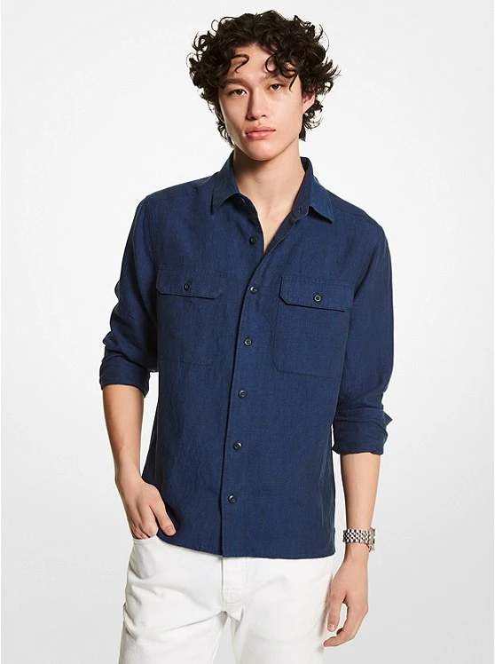 Michael Kors SLIM-FIT LINEN SHIRT 3 Michael Kors SLIM-FIT LINEN SHIRT