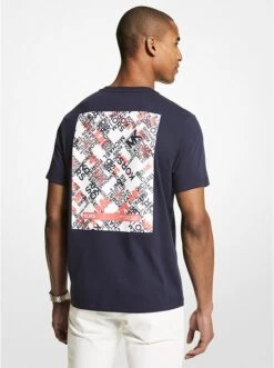 Michael Kors SCATTER LOGO COTTON JERSEY T-SHIRT -Fashion Comprehensive CU2510SFV4 0436 2