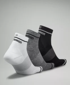 Lululemon MEN'S POWER STRIDE ANKLE SOCK *3 PACK STRIPE -Fashion Comprehensive LM9ANOS 035500 3